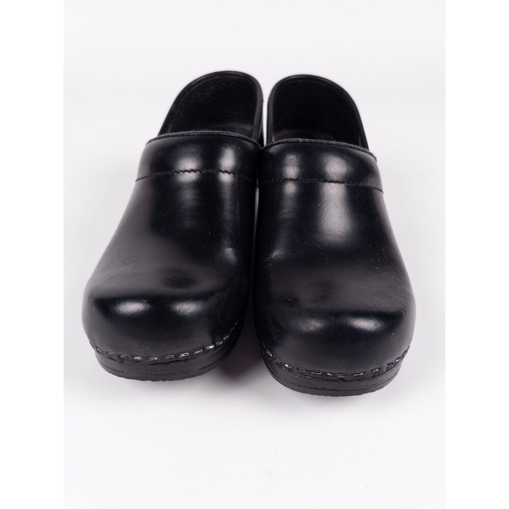 Sanita Pro Cabrio Black Leather Clogs EU 35 US 5 Danish Comfort Work Shoes - Picture 3 of 11